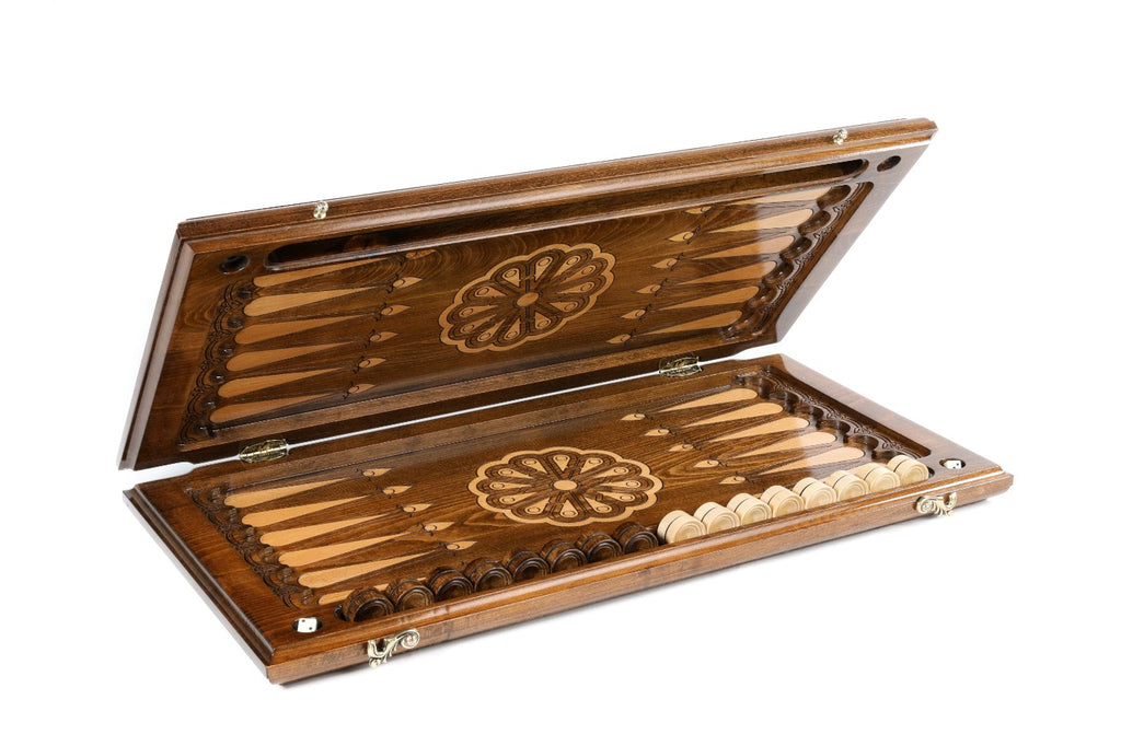Handmade Wooden Backgammon Set with Eagle, 60 cm - photo 6