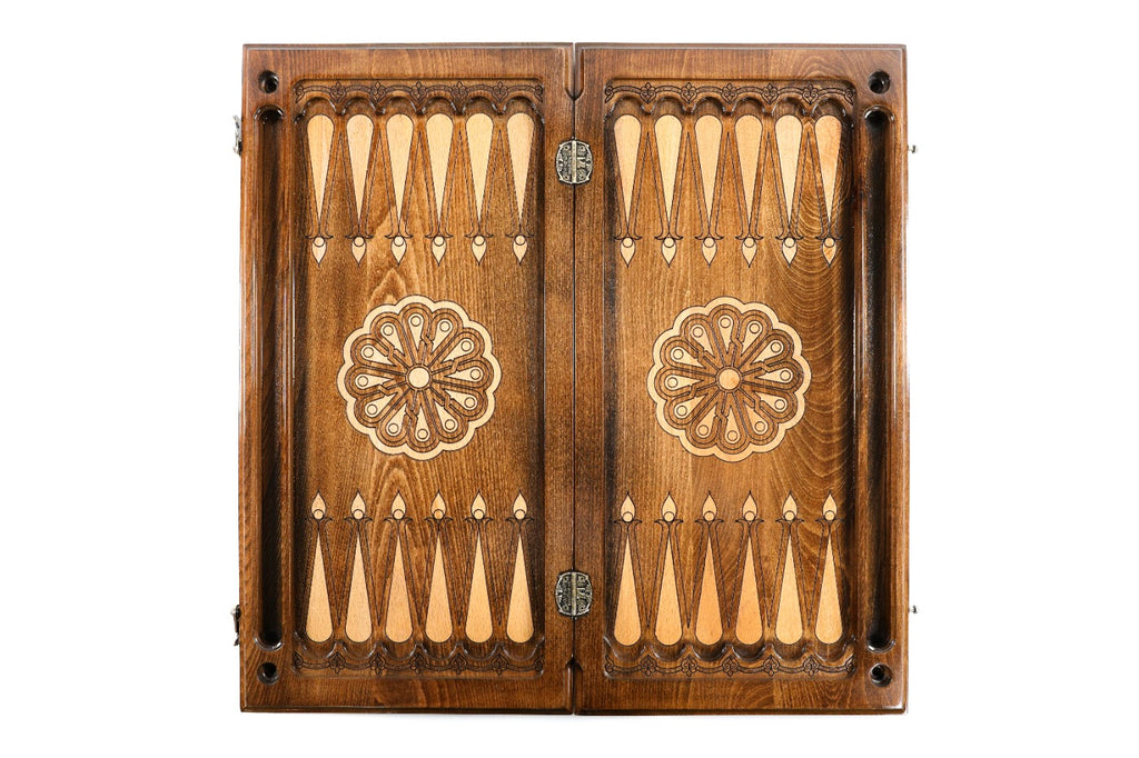 Handmade Wooden Backgammon Set with Eagle, 60 cm - photo 7