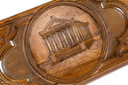Handmade Wooden Two-Sided Backgammon Set with Garni Temple and Geghard Monastery, 60 cm - photo 2