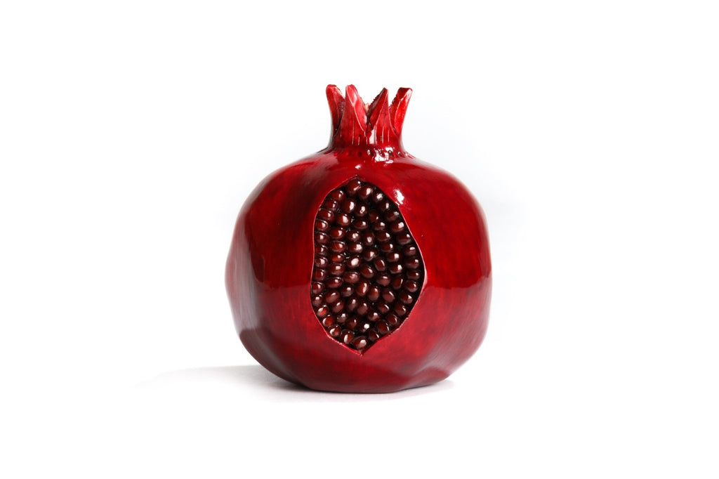 Handmade Wooden Pomegranate Decor, 14 cm