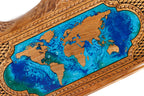 Handmade Walnut Backgammon Set with World Map and Ararat Outline, 30 cm - photo 2