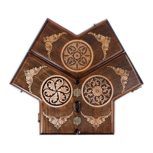 Backgammon Set for Three Players, 30 cm – handmade wooden nardi board by Hrachya Ohanyan