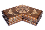 Handmade Wooden Backgammon Set for Three Players, 30 cm - photo 10