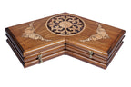 Handmade Wooden Backgammon Set for Three Players, 40 cm - photo 5