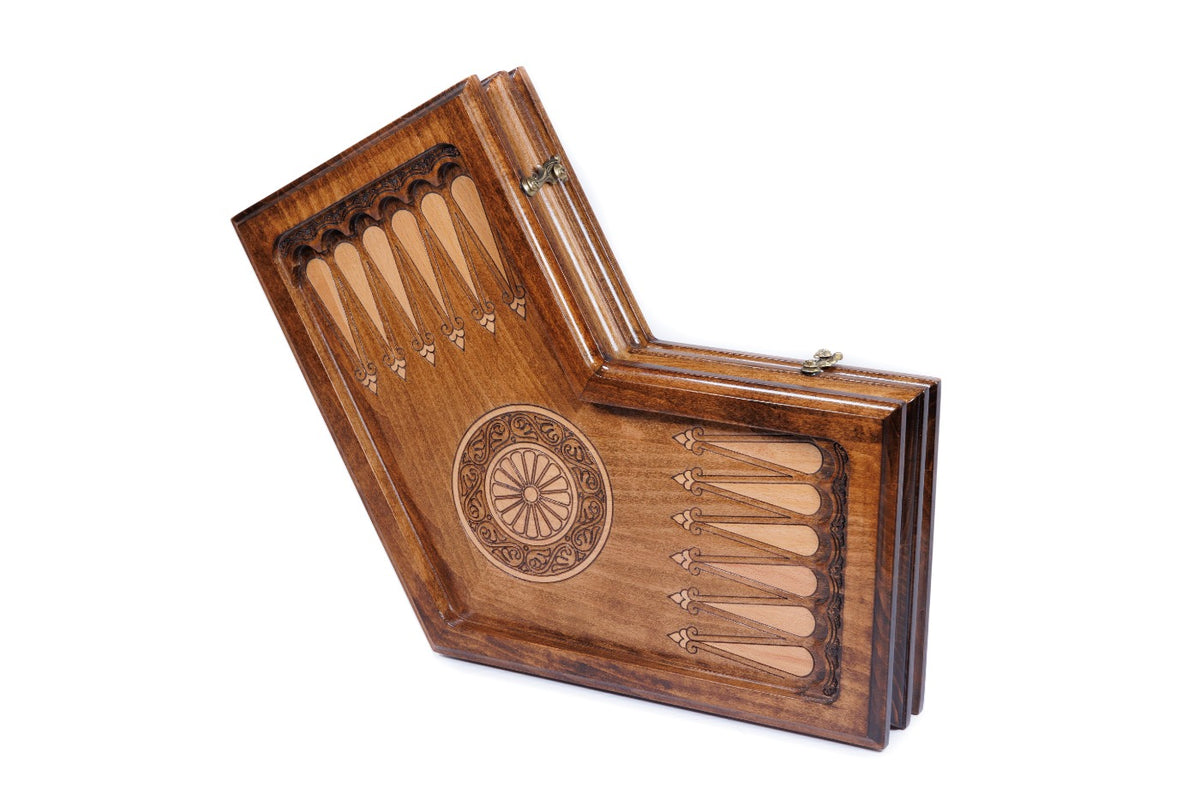 Handmade Wooden Backgammon Set for Three Players, 40 cm - photo 6
