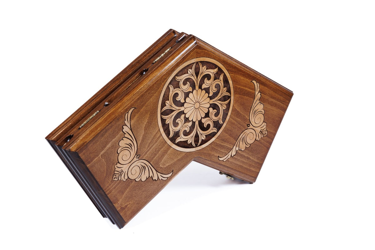 Handmade Wooden Backgammon Set for Three Players, 40 cm - photo 4