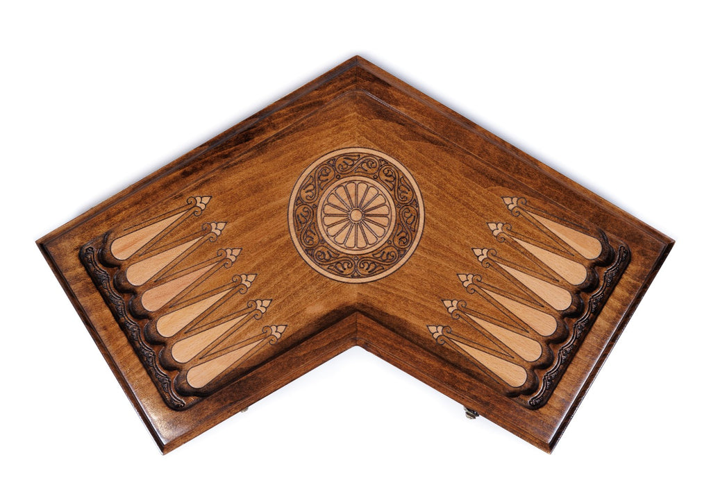 Handmade Wooden Backgammon Set for Three Players, 40 cm - photo 12