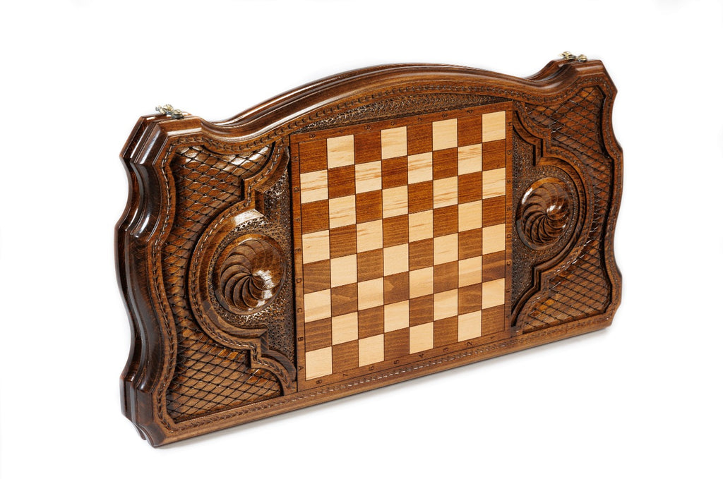 Handmade Wooden Backgammon Set with Ship, 60 cm - photo 4