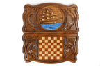 Handmade Wooden Backgammon Set with Ship, 60 cm - photo 11