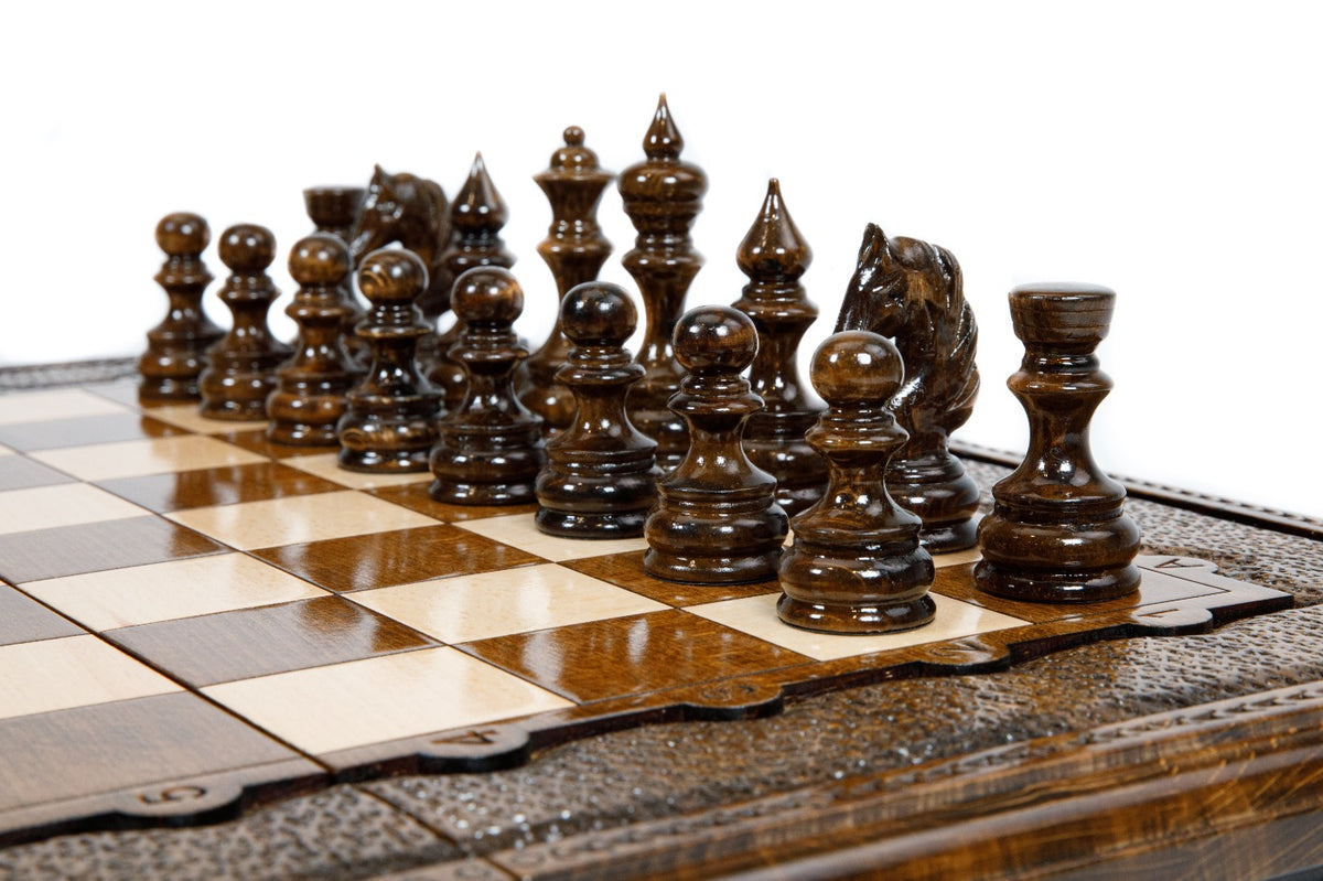 Handmade Wooden Chess and Backgammon Set, Classic Board, 60 cm - photo 10