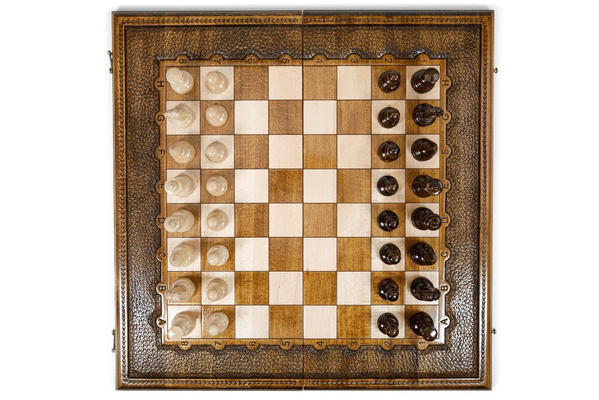 Handmade Wooden Chess and Backgammon Set, Classic Board, 60 cm - photo 5