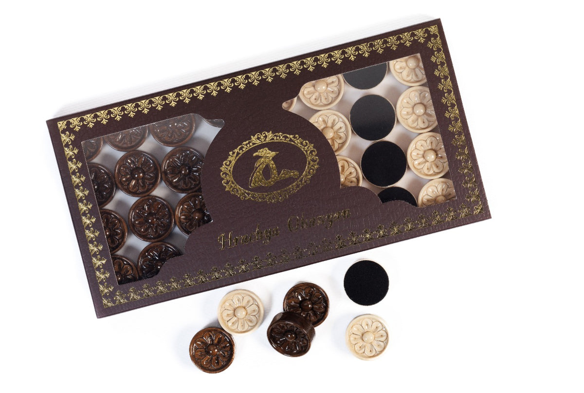 Handcrafted Wooden Backgammon Pieces, Set of 32 - photo 5