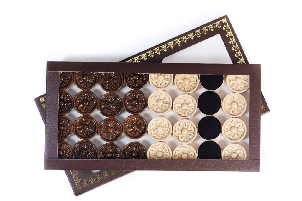Handcrafted Wooden Backgammon Pieces, Set of 32 - photo 6