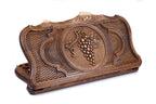 Handmade Wooden Backgammon Set with Grapes and Ararat Outline, 60 cm