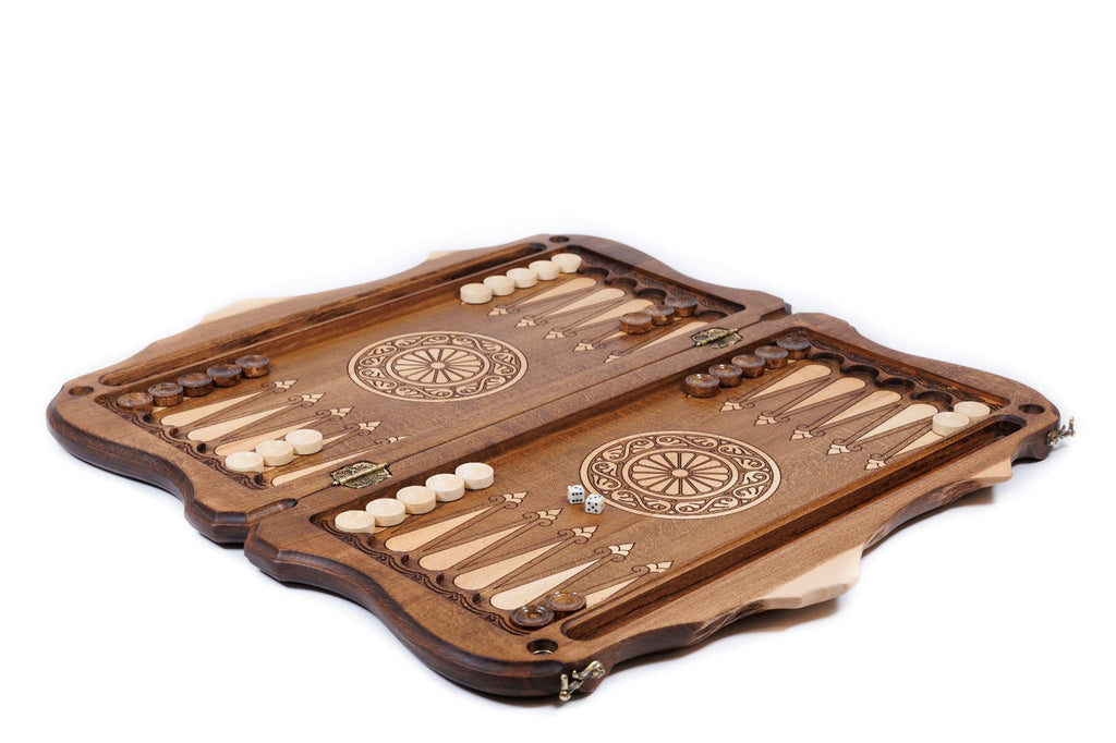 Handmade Wooden Backgammon Set with Grapes and Ararat Outline, 60 cm - photo 3