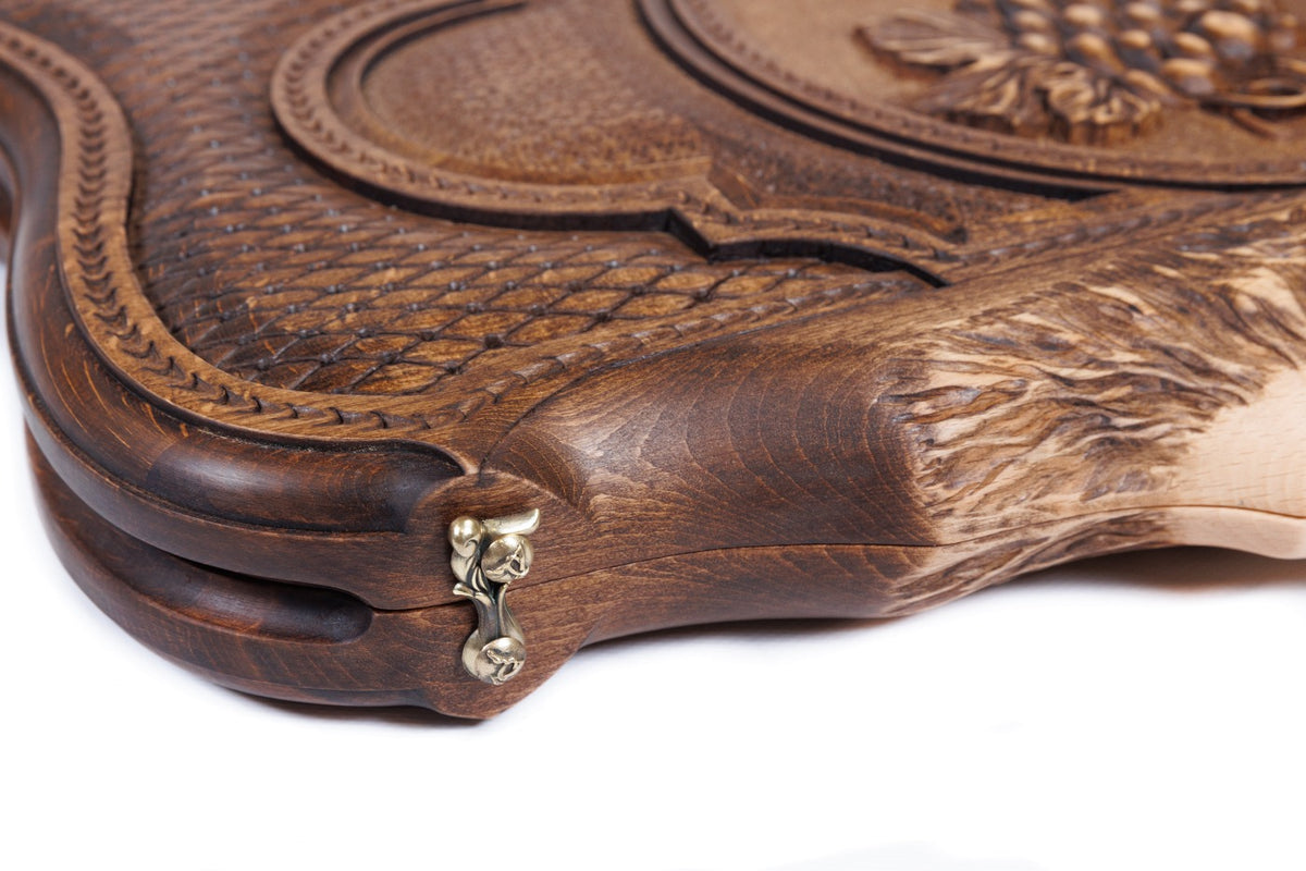 Handmade Wooden Backgammon Set with Grapes and Ararat Outline, 60 cm - photo 6