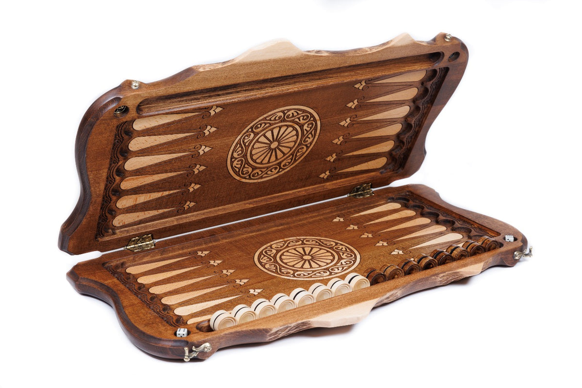 Handmade Wooden Backgammon Set with Grapes and Ararat Outline, 60 cm - photo 7