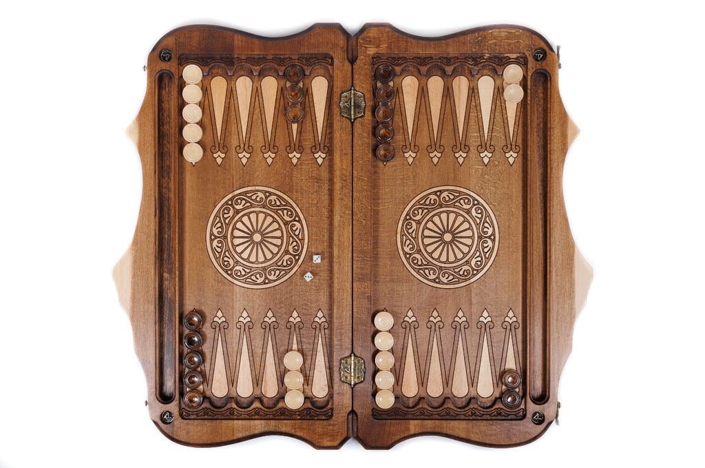 Handmade Wooden Backgammon Set with Grapes and Ararat Outline, 60 cm - photo 11