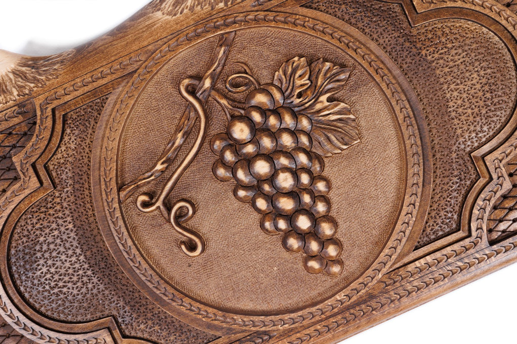 Handmade Wooden Backgammon Set with Grapes and Ararat Outline, 60 cm - photo 2