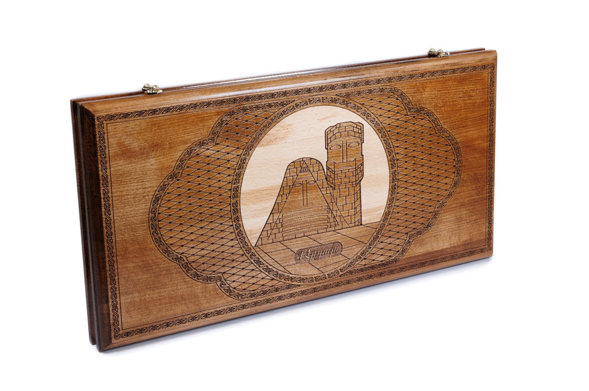 Handmade Wooden Backgammon Set with Artsakh Monument, 60 cm - photo 6