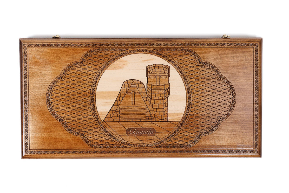 Handmade Wooden Backgammon Set with Artsakh Monument, 60 cm - photo 9