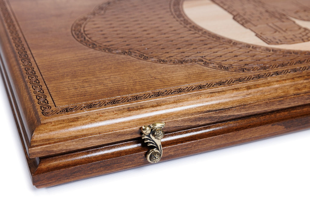 Handmade Wooden Backgammon Set with Artsakh Monument, 60 cm - photo 11