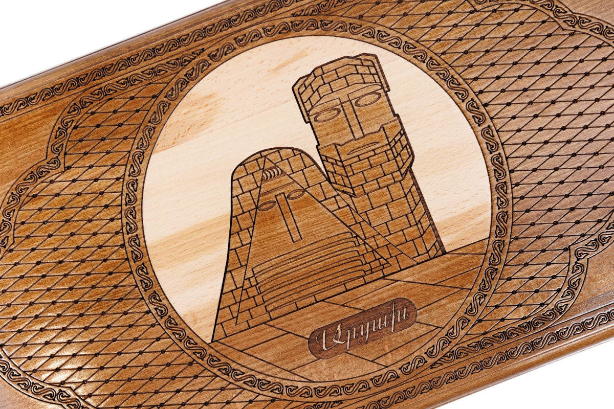 Handmade Wooden Backgammon Set with Artsakh Monument, 60 cm - photo 2