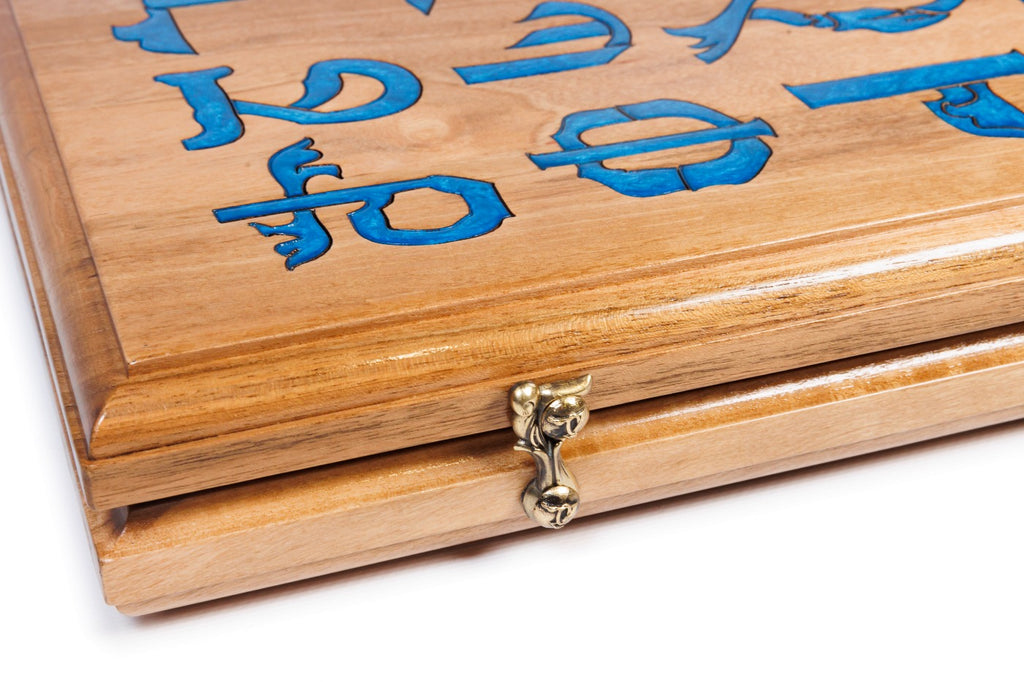 Handmade Wooden Backgammon Set with Armenian Alphabet, 60 cm - photo 8