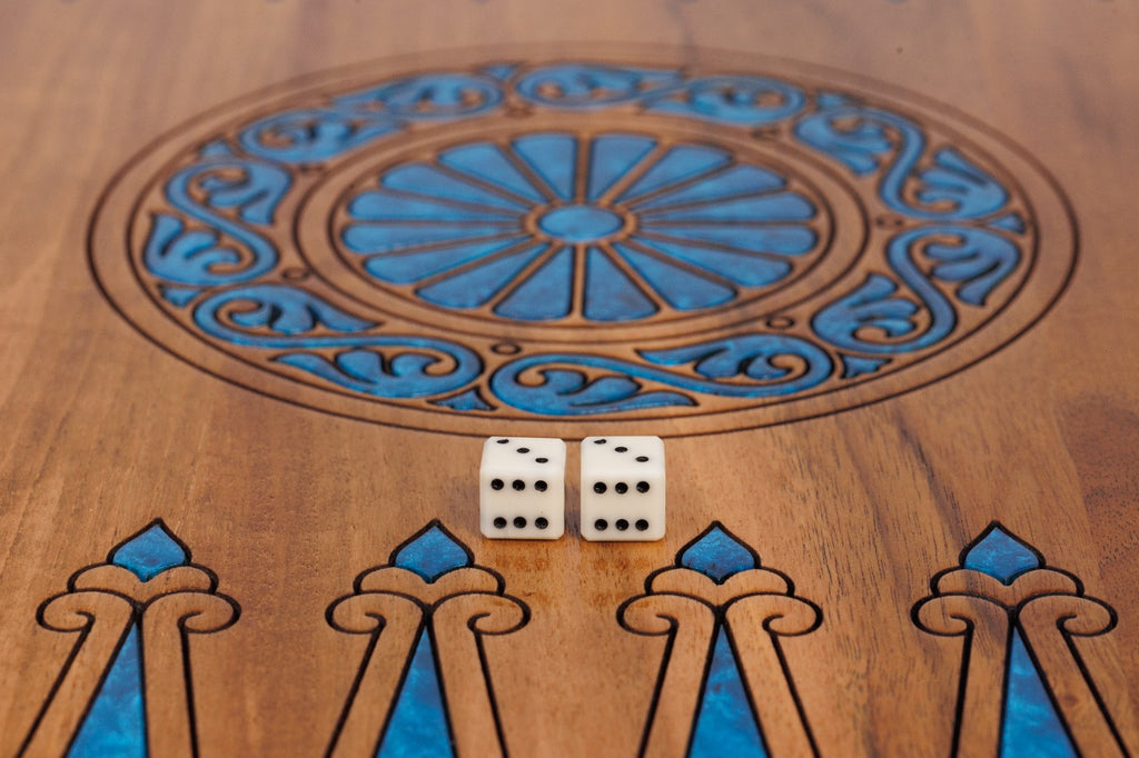 Handmade Walnut Backgammon Set with Pomegranate Tree, 60 cm - photo 12