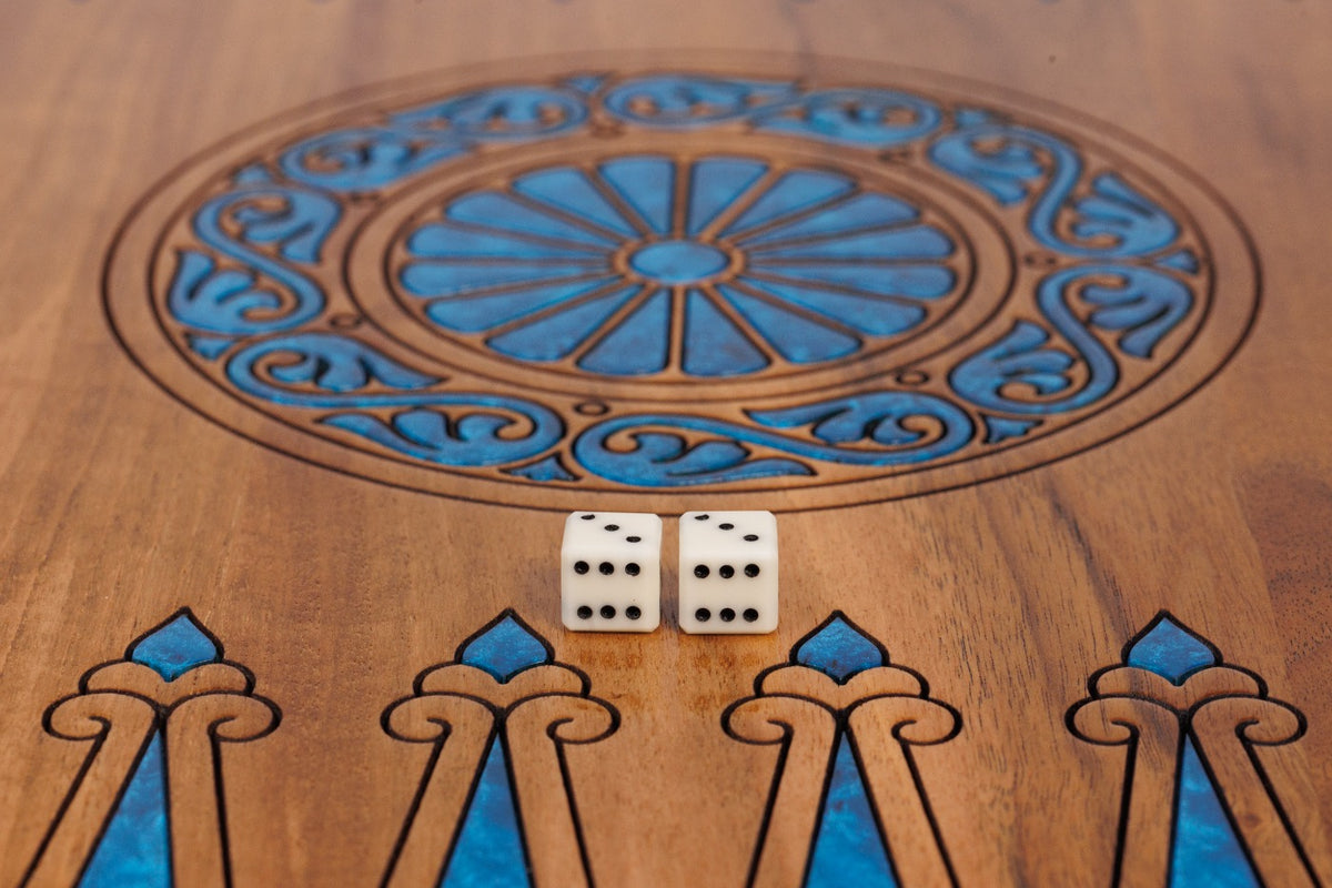 Handmade Walnut Backgammon Set with Pomegranate Tree, 60 cm - photo 12