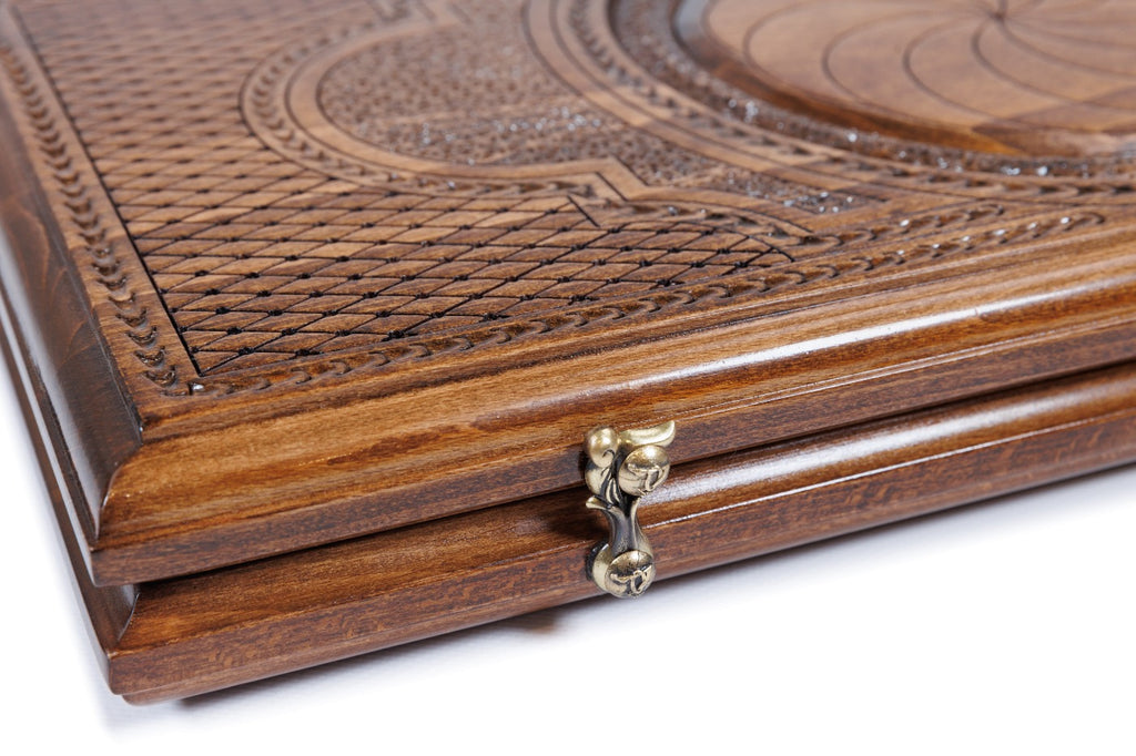 Handmade Wooden Backgammon Set with Eternity Sign, 50 cm - photo 8