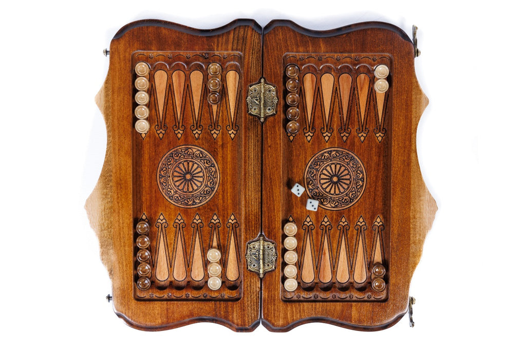 Handmade Wooden Backgammon Set with Armenian Coat of Arms and Ararat Outline, 30 cm - photo 8
