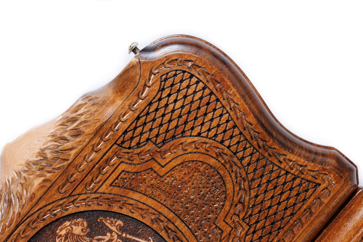 Handmade Wooden Backgammon Set with Armenian Coat of Arms and Ararat Outline, 30 cm - photo 12