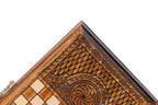Handmade Wooden Backgammon Set with Armenian Coat of Arms, 30 cm - photo 9