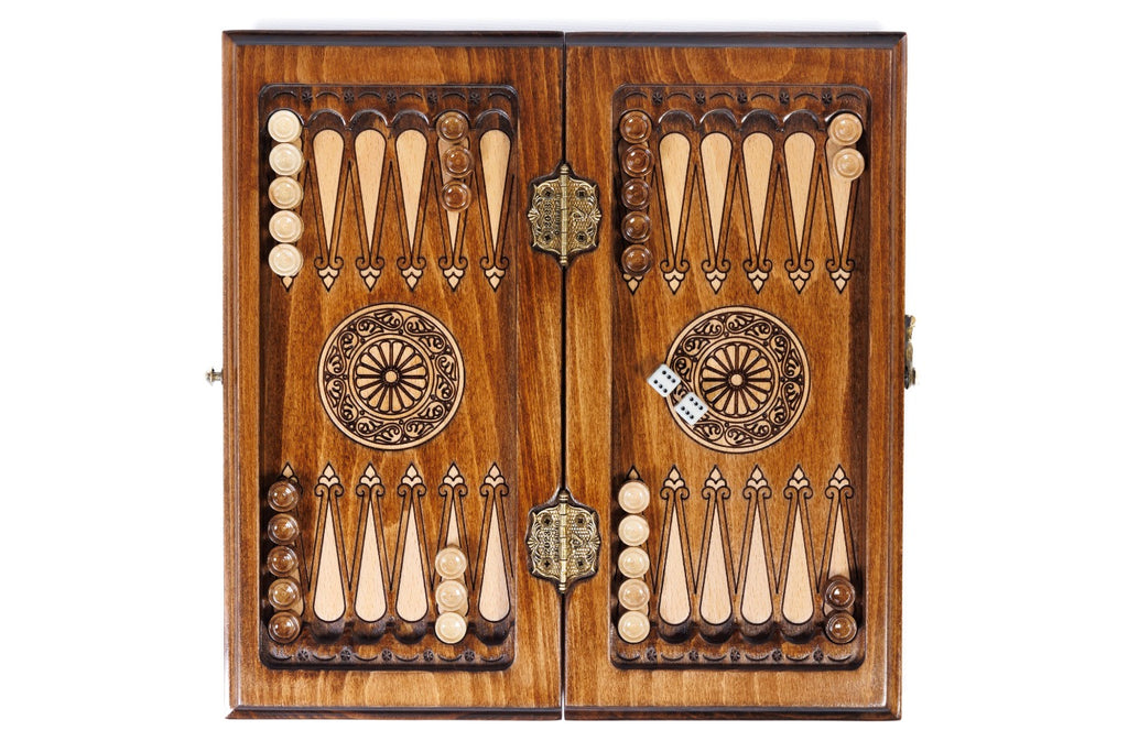 Handmade Wooden Backgammon Set with Armenian Coat of Arms, 30 cm - photo 10
