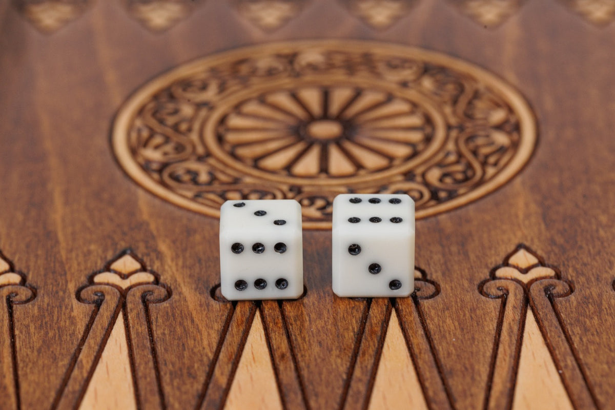 Handmade Wooden Backgammon Set with Armenian Coat of Arms, 30 cm - photo 11