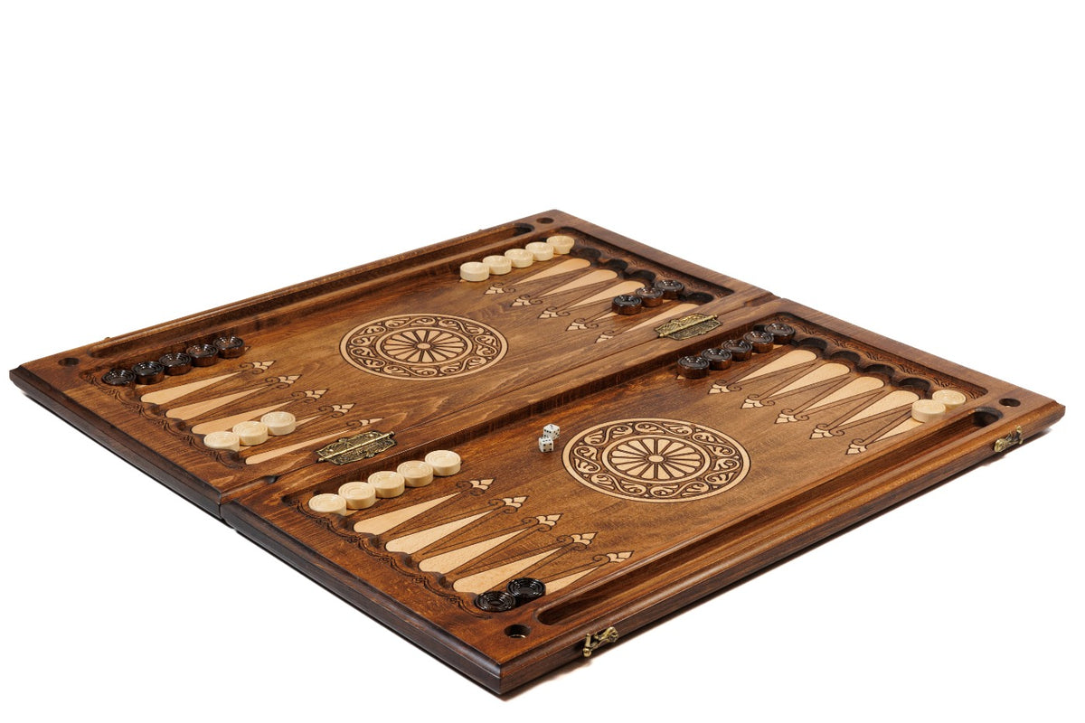 Handmade Wooden Backgammon Set with Armenian Ornament, 70 cm - photo 3