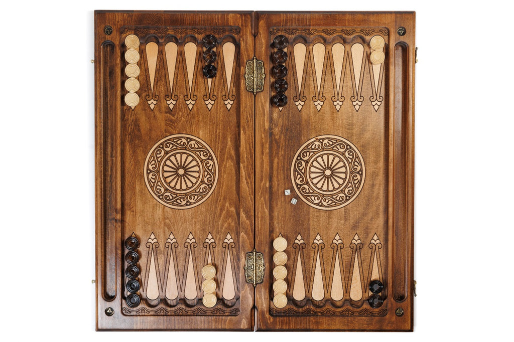 Handmade Wooden Backgammon Set with Armenian Ornament, 70 cm - photo 8