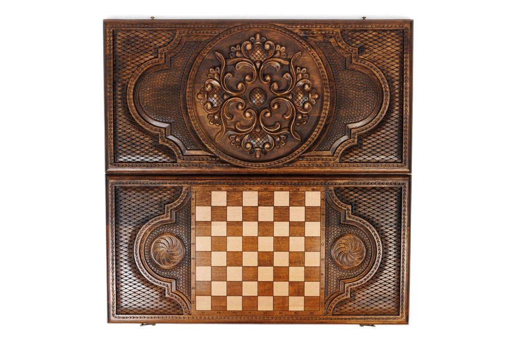 Handmade Wooden Backgammon Set with Armenian Ornament, 70 cm - photo 11