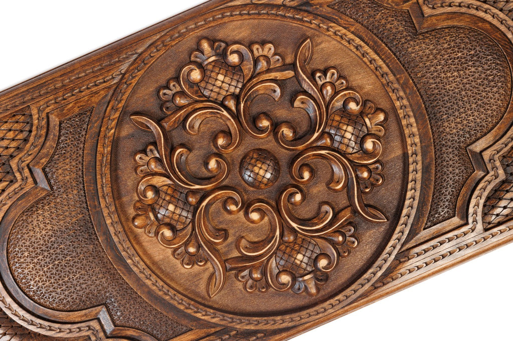 Handmade Wooden Backgammon Set with Armenian Ornament, 70 cm - photo 2