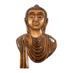 Hand-Carved Wooden Buddha Sculpture