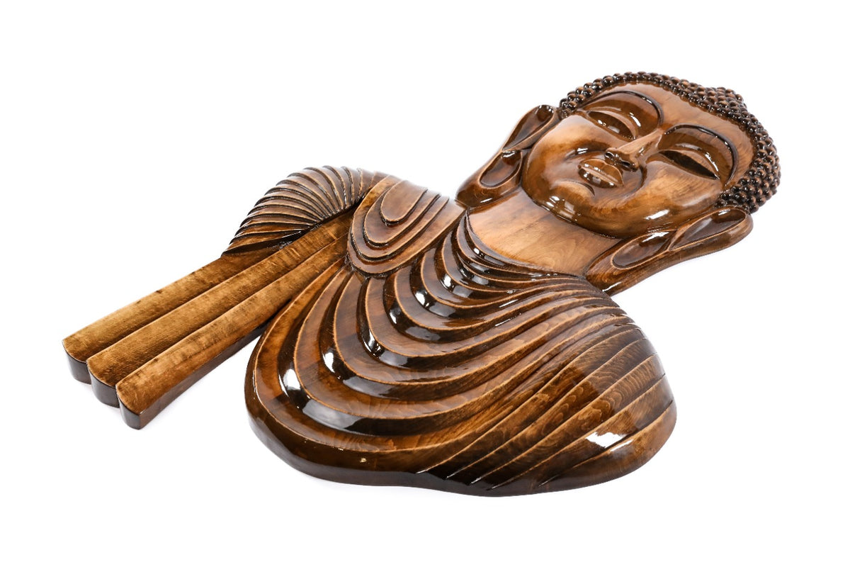 Hand-Carved Wooden Buddha Sculpture - photo 2
