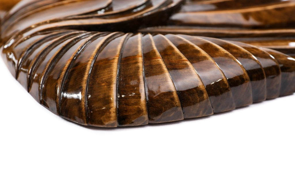 Hand-Carved Wooden Buddha Sculpture - photo 7