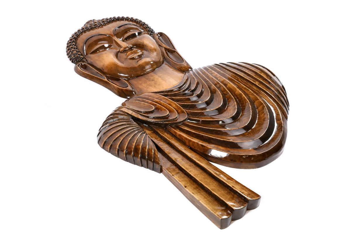 Hand-Carved Wooden Buddha Sculpture - photo 8