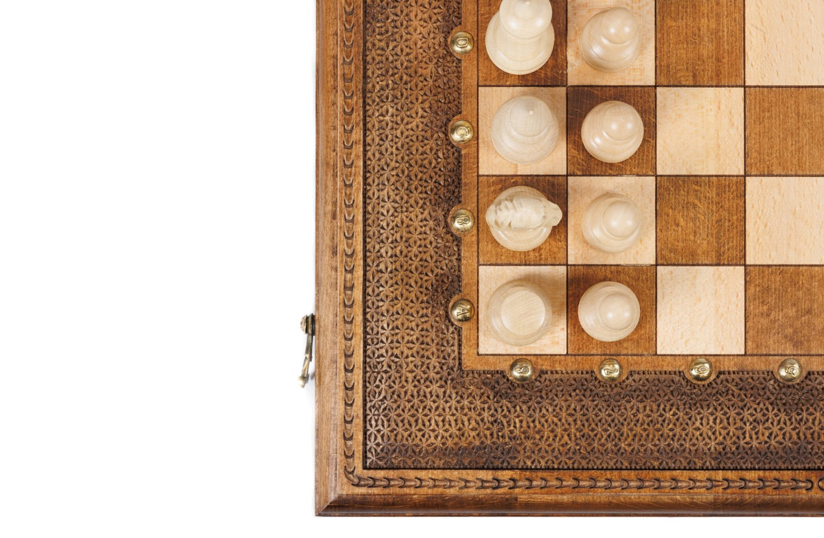 Handmade Wooden Chess and Backgammon Set, Classic Board, 50 cm - photo 3