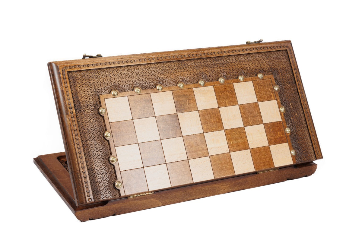 Handmade Wooden Chess and Backgammon Set, Classic Board, 50 cm - photo 5