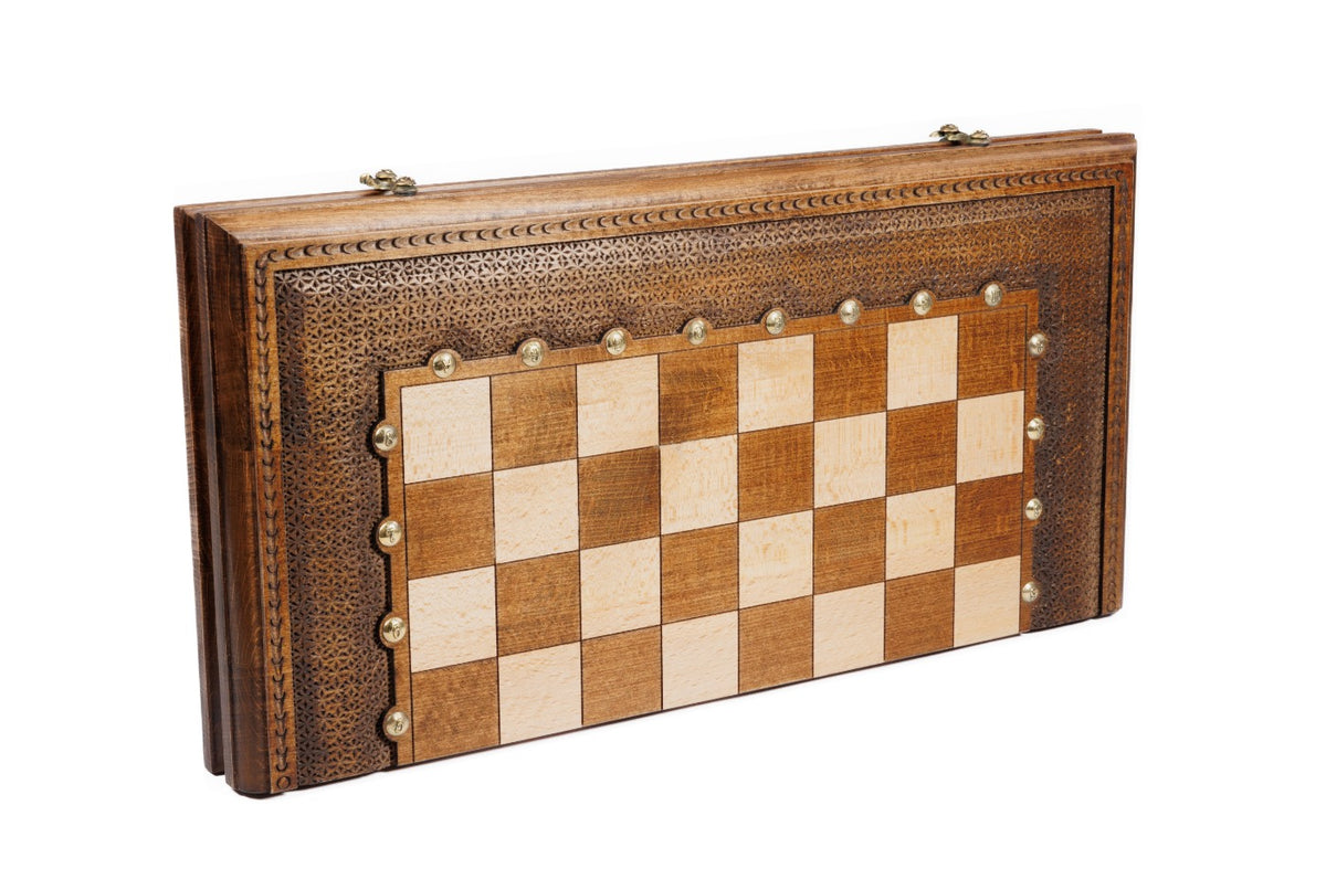 Handmade Wooden Chess and Backgammon Set, Classic Board, 50 cm - photo 6