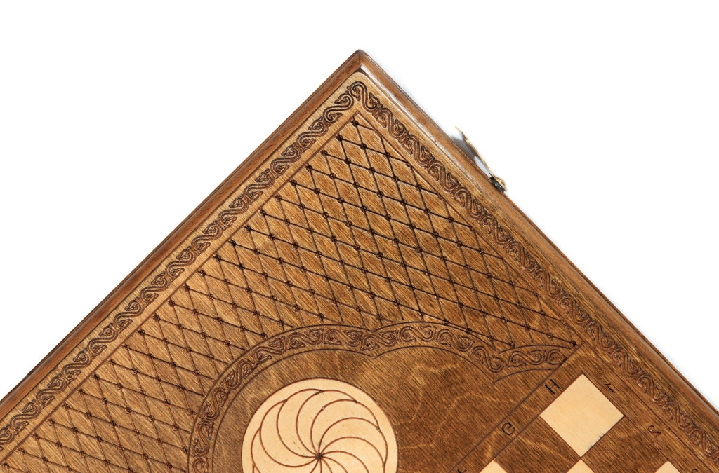 Handmade Wooden Backgammon Set with Eagle, 60 cm - photo 8