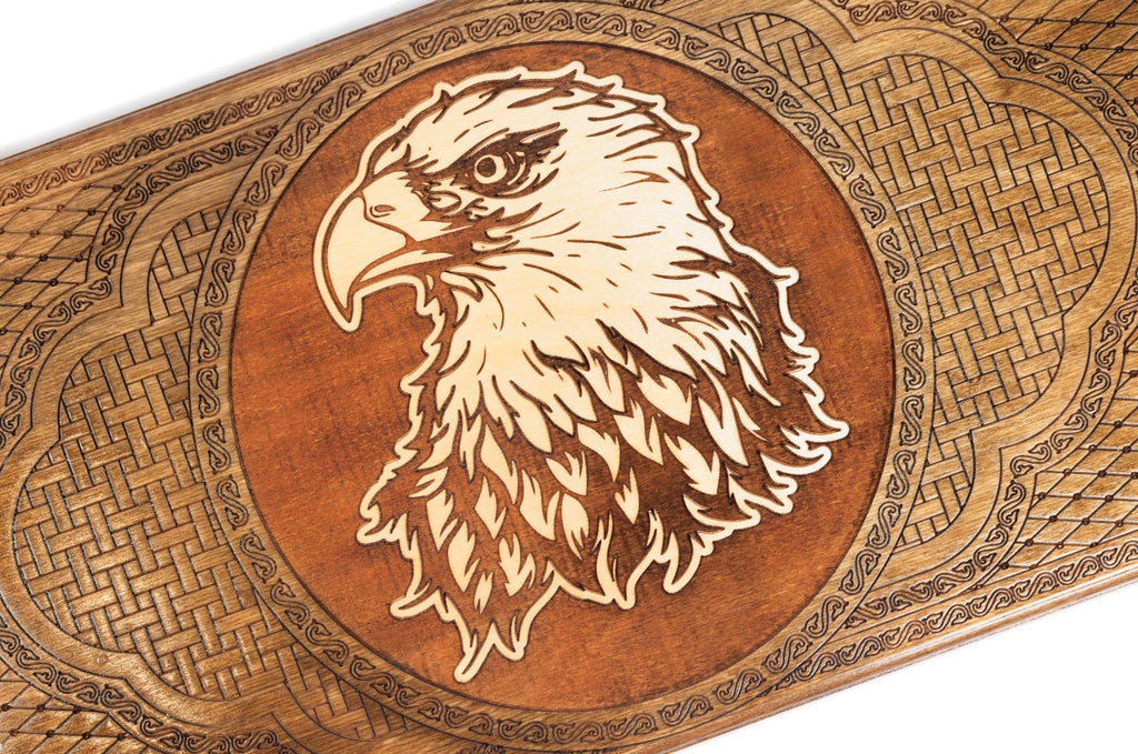 Handmade Wooden Backgammon Set with Eagle, 60 cm - photo 2