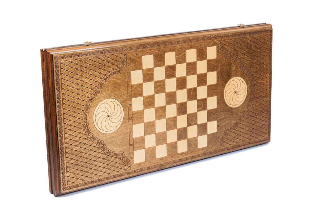Handmade Wooden Backgammon Set with Bear, 60 cm - photo 4